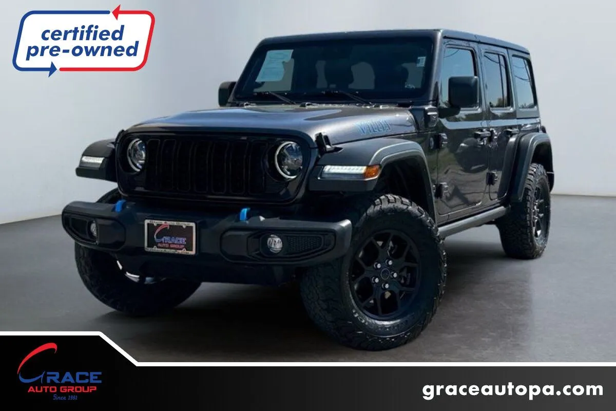 Gray 2024 Jeep Wrangler 4xe Willys 4xe for sale in Morrisville, PA