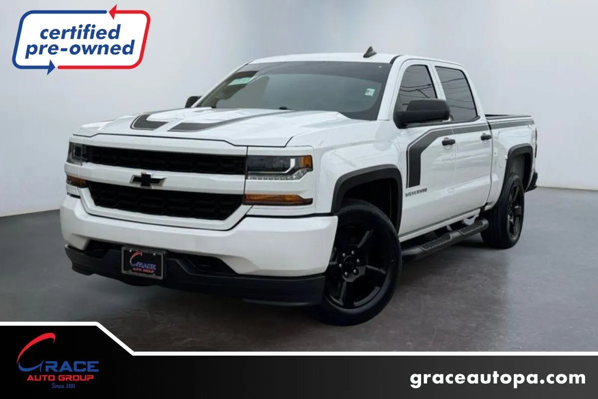 White 2018 Chevrolet Silverado 1500 Custom for sale in Morrisville, PA