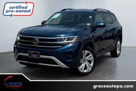 Blue 2022 Volkswagen Atlas 3.6L V6 SE w/Technology for sale in Morrisville, PA
