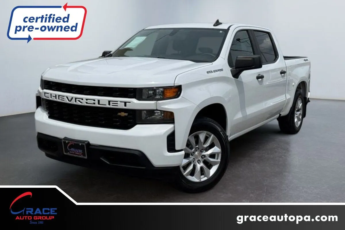 White 2021 Chevrolet Silverado 1500 4WD Crew Cab Short Bed Custom for sale in Morrisville, PA