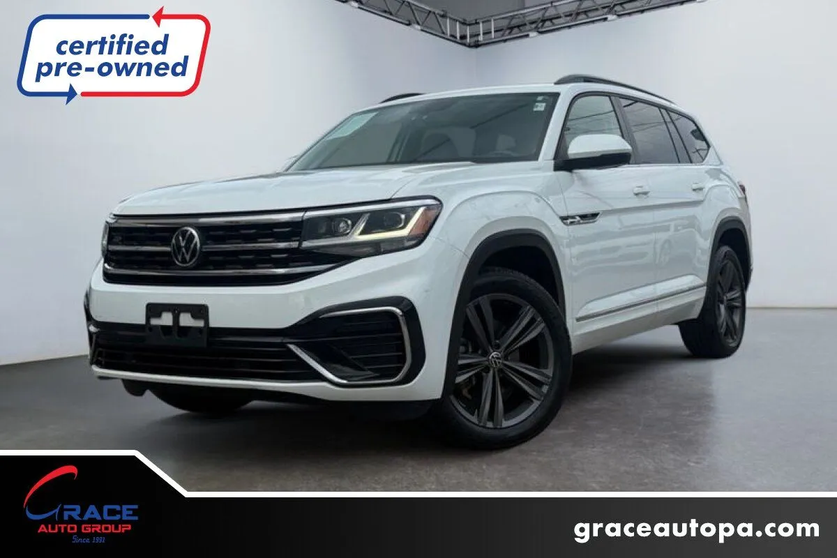 White 2021 Volkswagen Atlas 3.6L V6 SE w/Technology R-Line for sale in Morrisville, PA