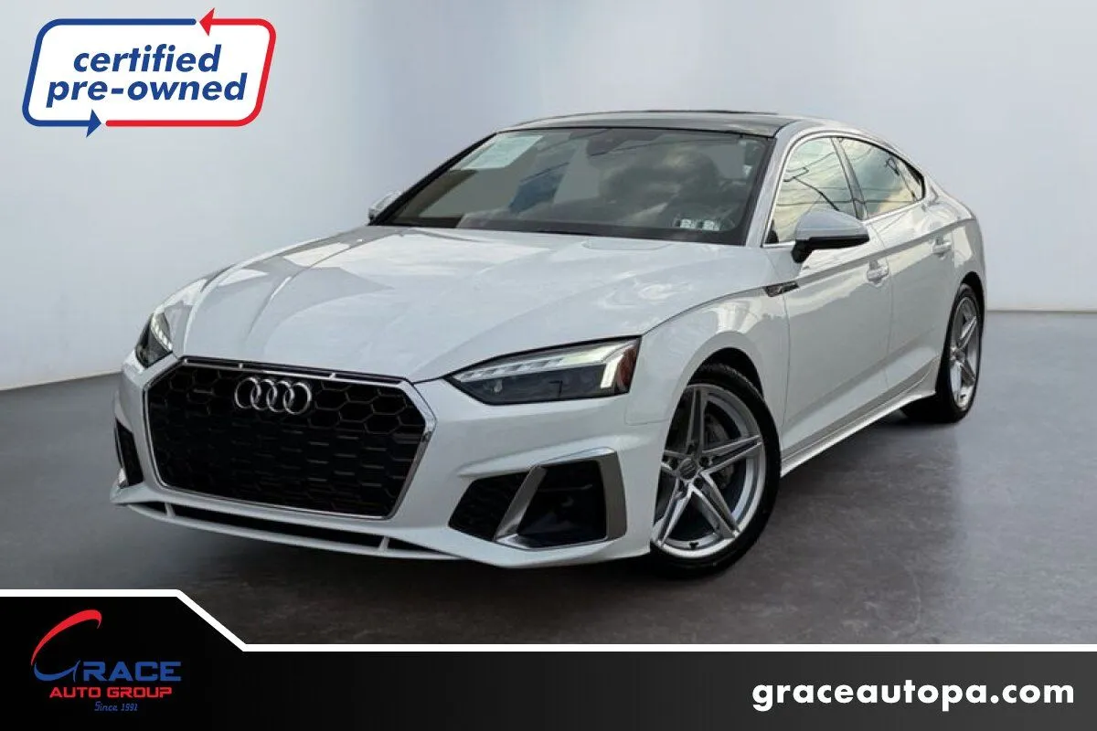 White 2021 Audi A5 Sportback Premium Plus 45 TFSI quattro S tronic for sale in Morrisville, PA