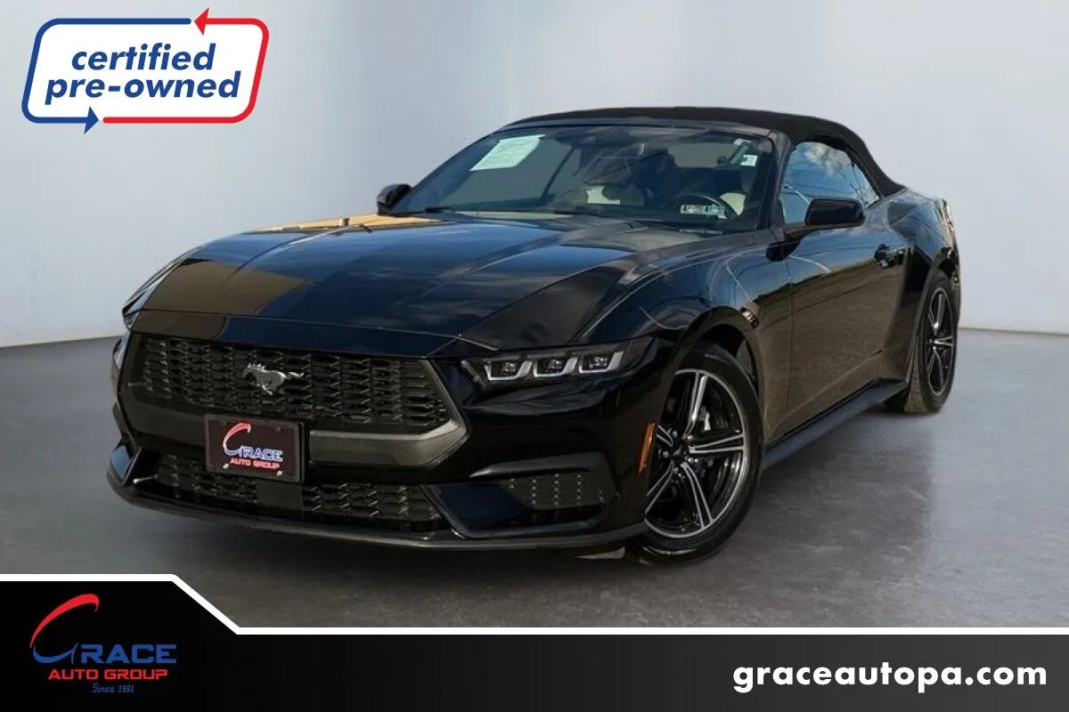 Black 2024 Ford Mustang EcoBoost Premium Convertible for sale in Morrisville, PA
