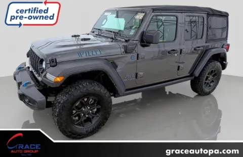 Gray 2024 Jeep Wrangler 4xe Willys 4xe for sale in Morrisville, PA