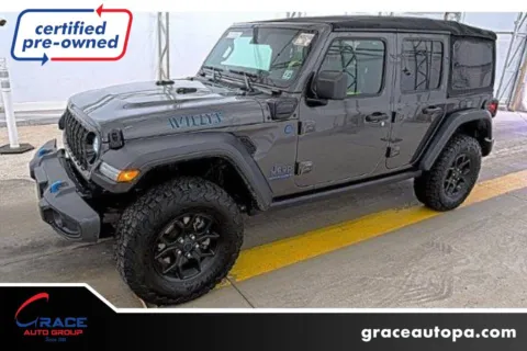 Gray 2024 Jeep Wrangler 4xe Willys 4xe for sale in Morrisville, PA