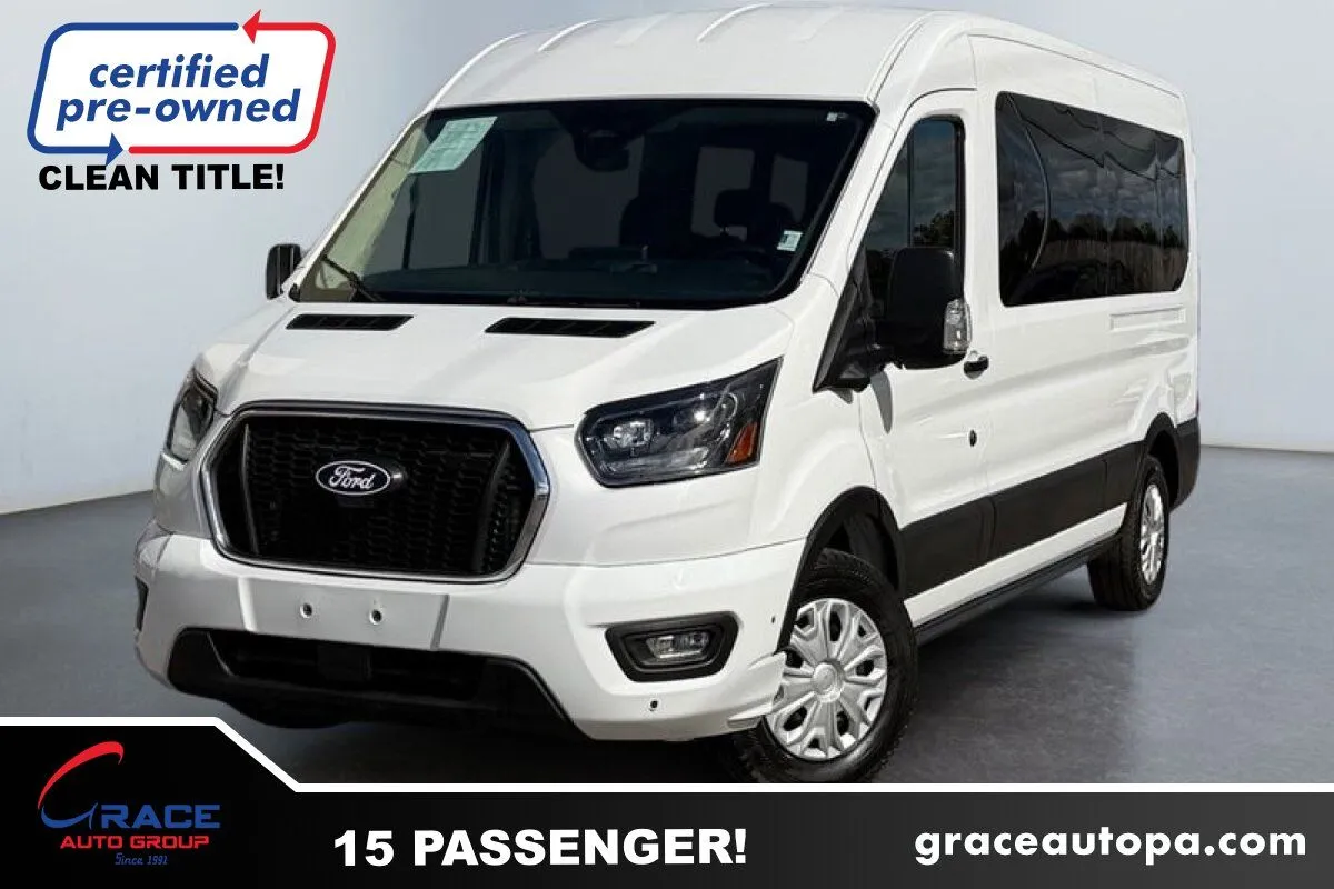 White 2026 Ford Transit 350 XLT 15 Passenger Medium Roof for sale in Morrisville, PA