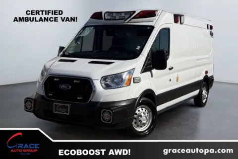 White 2021 Ford Transit 250 Medium Roof Ambulance for sale in Morrisville, PA