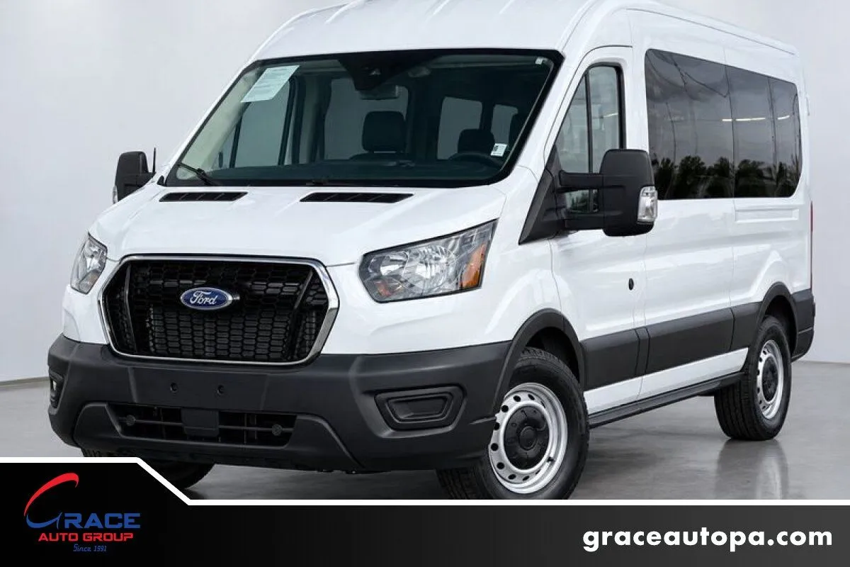 White 2024 Ford Transit 350 XL Medium Roof 15 Passenger for sale in Morrisville, PA