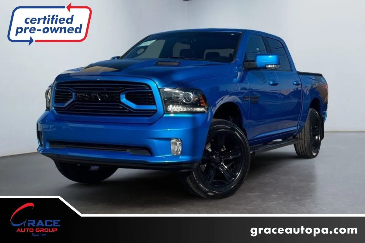 Blue 2018 Ram 1500 Sport Crew Cab 4x4 5'7&quot; Box for sale in Morrisville, PA