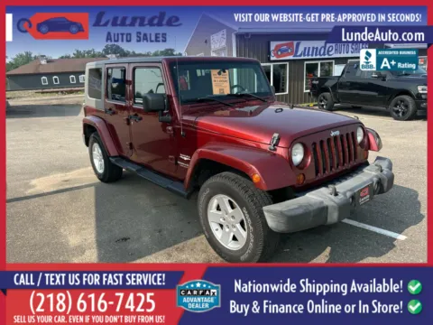 Another view of 2009 Jeep Wrangler Unlimited Sahara Sport Utility 4D for sale in Wadena, MN at Lunde Auto Sales