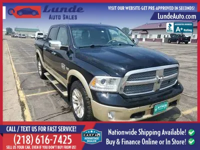 Photos of 2015 Ram 1500 Crew Cab Laramie Longhorn Pickup 4D 5 1/2 ft for sale in Wadena, MN at Lunde Auto Sales