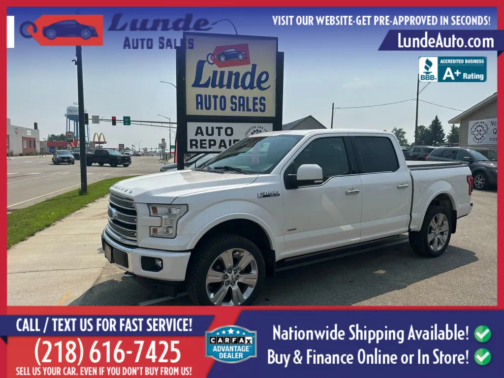 White 2017 Ford F-150 SuperCrew Cab Limited Pickup 4D 5 1/2 ft for sale in Wadena, MN