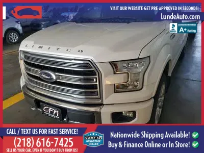 White 2017 Ford F-150 SuperCrew Cab Limited Pickup 4D 5 1/2 ft for sale in Wadena, MN