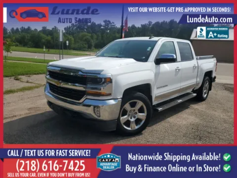 White 2018 Chevrolet Silverado 1500 Crew Cab LT Pickup 4D 5 3/4 ft for sale in Wadena, MN
