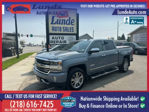 Blue 2016 Chevrolet Silverado 1500 Crew Cab High Country Pickup 4D 5 3/4 ft for sale in Wadena, MN