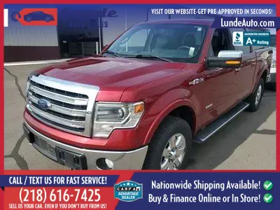 Red 2013 Ford F-150 SuperCrew Cab Lariat Pickup 4D 5 1/2 ft for sale in Wadena, MN
