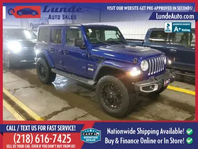 Another view of 2019 Jeep Wrangler Unlimited Sahara Sport Utility 4D for sale in Wadena, MN at Lunde Auto Sales