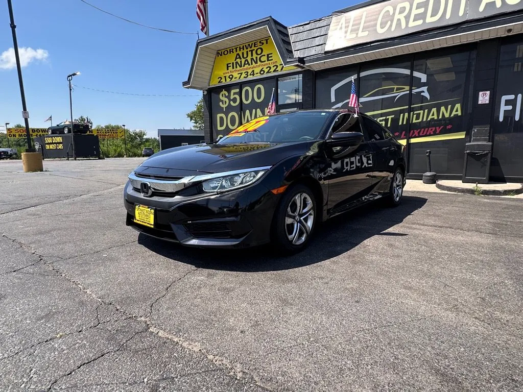 Black 2018 Honda Civic Sedan LX for sale in Valparaiso, IN