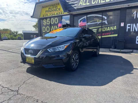 Black 2021 NISSAN VERSA SV for sale in Valparaiso, IN