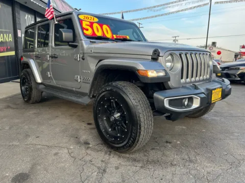 Silver 2021 JEEP WRANGLER UNLIMI SAHARA for sale in Valparaiso, IN