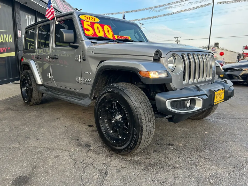 Silver 2021 JEEP WRANGLER UNLIMI SAHARA for sale in Valparaiso, IN
