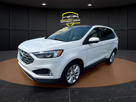 White 2020 FORD EDGE TITANIUM for sale in Merrillville, IN