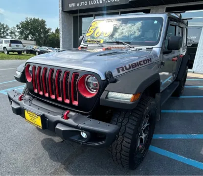 Gray 2020 JEEP WRANGLER UNLIMI SAHARA for sale in Merrillville, IN