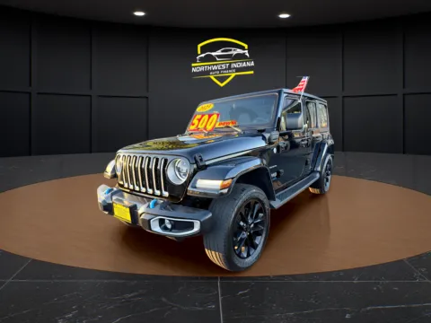 Black 2023 JEEP WRANGLER SAHARA 4XE for sale in Valparaiso, IN