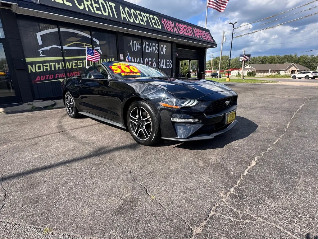 Black 2020 FORD MUSTANG ECOBOOST for sale in Valparaiso, IN