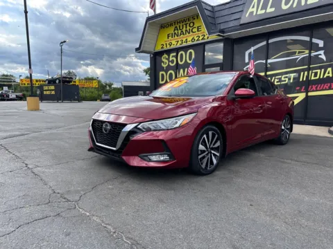 Red 2021 NISSAN SENTRA SV for sale in Valparaiso, IN