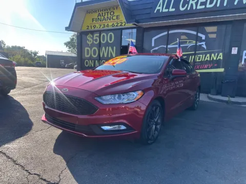 Red 2018 FORD FUSION SE for sale in Valparaiso, IN