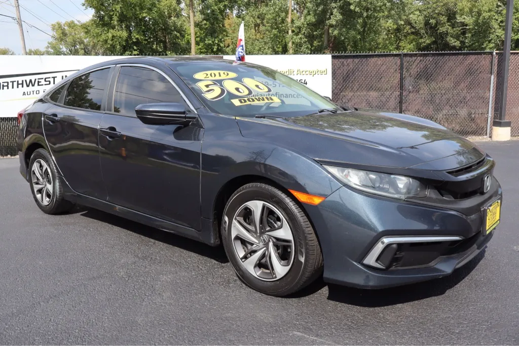 Blue 2019 HONDA CIVIC LX for sale in Schererville, IN