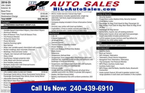 Silver 2016 Chevrolet Equinox LS for sale in Cockeysville, MD