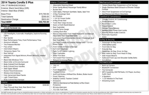 Black 2014 Toyota Corolla S Plus for sale in Cockeysville, MD