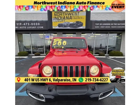 Red 2019 JEEP WRANGLER UNLIMI SAHARA for sale in Merrillville, IN
