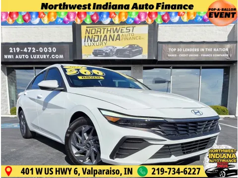 White 2024 HYUNDAI ELANTRA HYBRID BLUE for sale in Merrillville, IN
