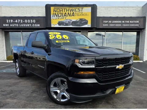 Black 2017 CHEVROLET SILVERADO 1500 CUSTOM for sale in Merrillville, IN