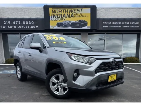 Silver 2021 TOYOTA RAV4 XLE for sale in Merrillville, IN