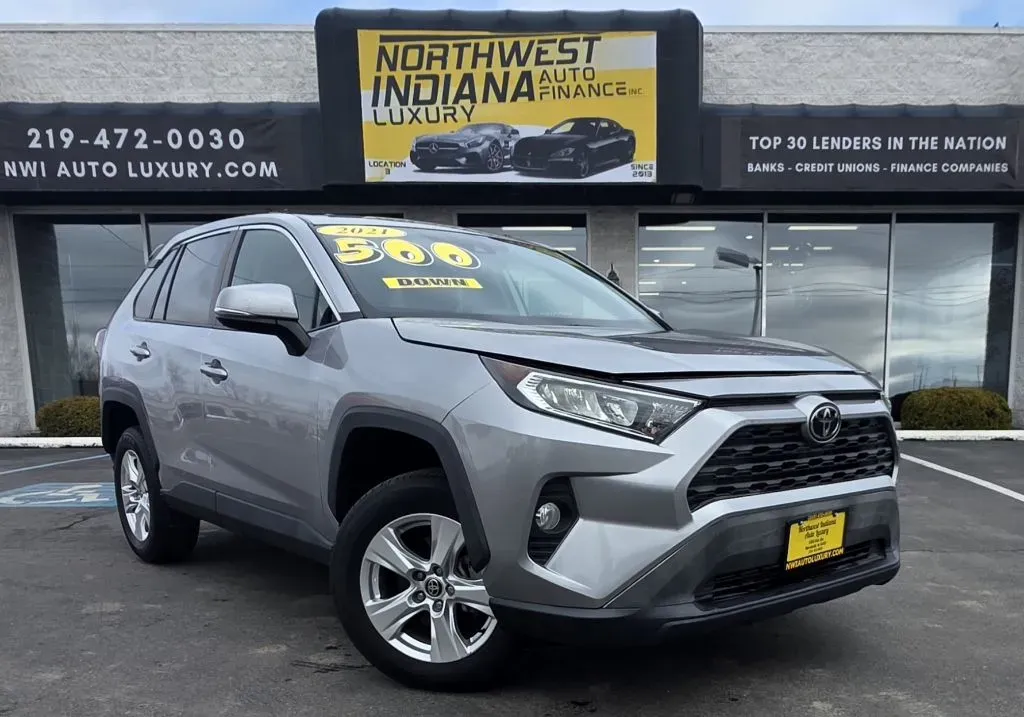 Silver 2021 TOYOTA RAV4 XLE for sale in Merrillville, IN