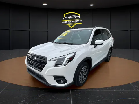 White 2023 SUBARU FORESTER PREMIUM for sale in Merrillville, IN