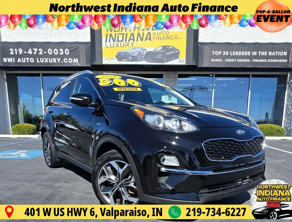 Black 2021 KIA SPORTAGE EX for sale in Merrillville, IN
