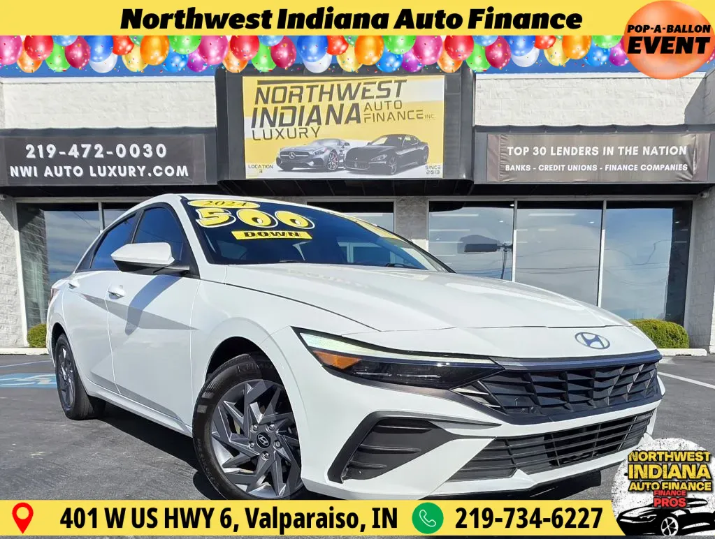 White 2024 HYUNDAI ELANTRA HYBRID BLUE for sale in Merrillville, IN