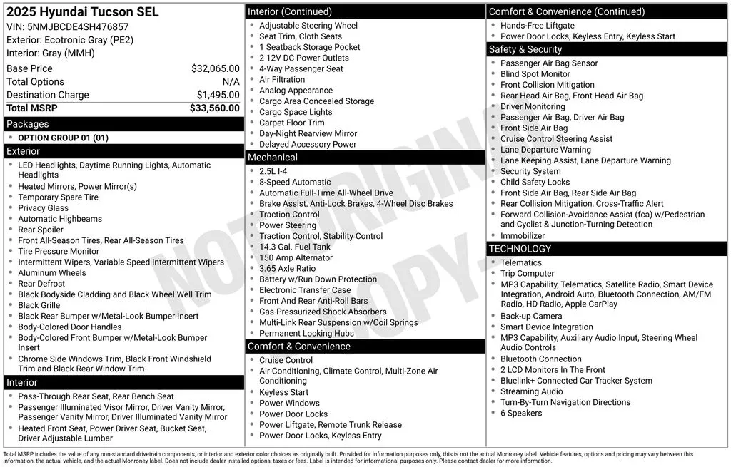 2025 Hyundai Tucson SEL - Photo 17