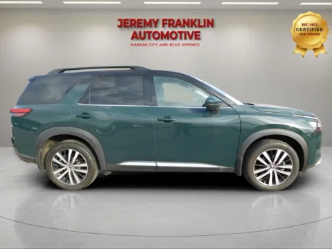 Photos of 2023 Nissan Pathfinder Platinum for sale in Blue Springs, MO at Jeremy Franklin Automotive of Blue Springs