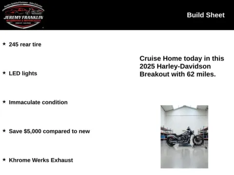 Another view of 2025 Harley-Davidson Breakout Softail for sale in Blue Springs, MO at Jeremy Franklin Automotive of Blue Springs