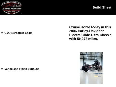 More photos of 2006 Harley-Davidson Electra Glide Ultra Classic CVO at Jeremy Franklin Automotive of Blue Springs, MO