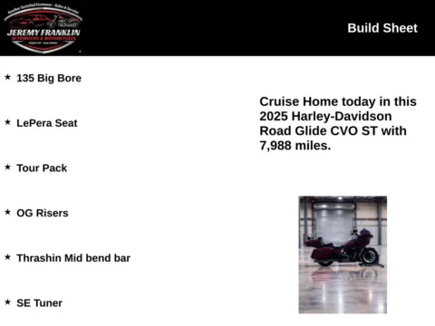 Another view of 2025 Harley-Davidson Road Glide CVO ST FLTRXSTSE for sale in Blue Springs, MO at Jeremy Franklin Automotive of Blue Springs