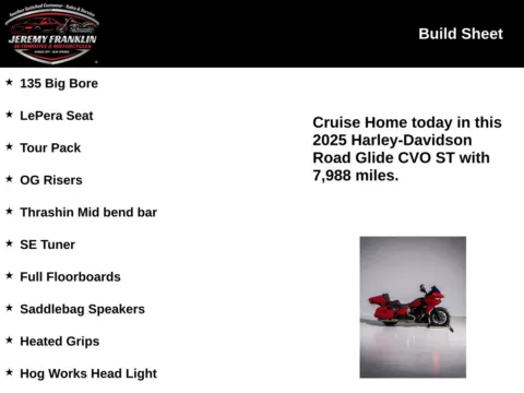 Another view of 2025 Harley-Davidson Road Glide CVO ST FLTRXSTSE for sale in Blue Springs, MO at Jeremy Franklin Automotive of Blue Springs