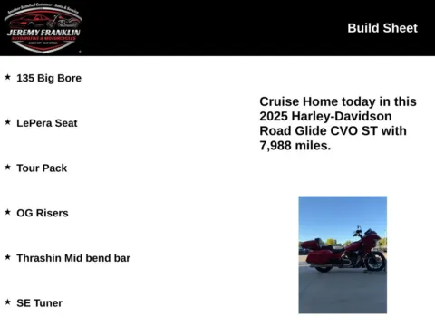 Another view of 2025 Harley-Davidson Road Glide CVO ST FLTRXSTSE for sale in Blue Springs, MO at Jeremy Franklin Automotive of Blue Springs