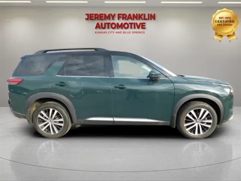 Photos of 2023 Nissan Pathfinder Platinum for sale in Blue Springs, MO at Jeremy Franklin Automotive of Blue Springs